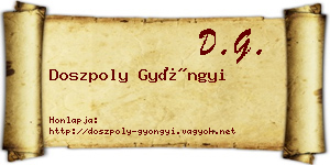 Doszpoly Gyöngyi névjegykártya