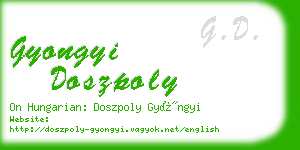 gyongyi doszpoly business card